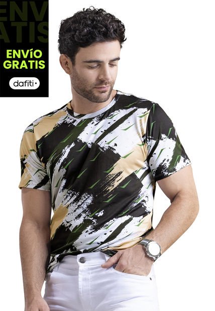 Camiseta Hombre Negro Mp 6447