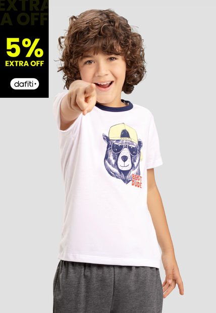 Camiseta Infantil Masculino Blanco Mp 103718