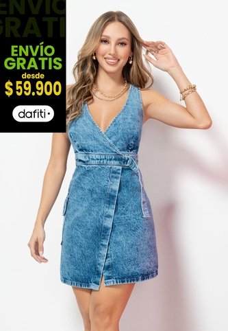 Vestido Corto Mujer Azul Mp 101391 MP