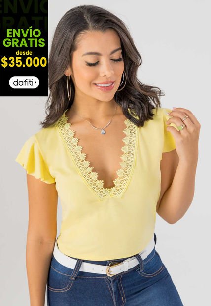 Blusa Mujer Amarillo Mp 102288