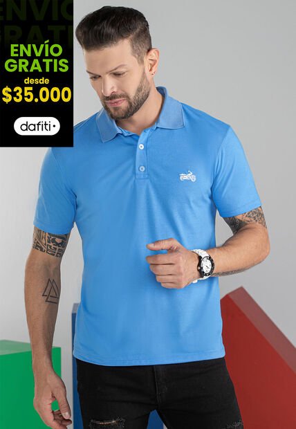 Polo Hombre Azul Mp 101105