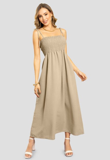 Vestido Largo Mujer Latte Mp 111283