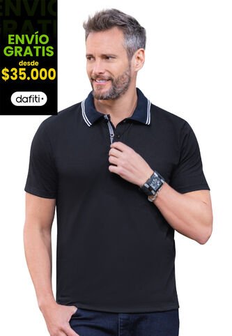 Polo Hombre Negro Mp 7098 MP