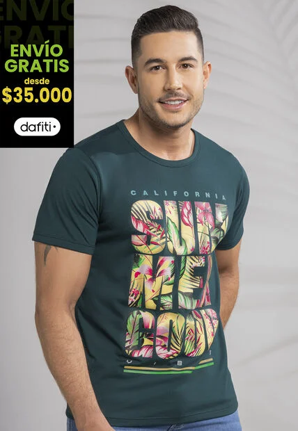 Camiseta Hombre Verde Mp 102476