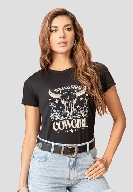 Camiseta Mujer Negro Mp 106987