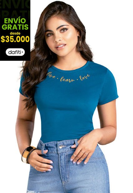 Camiseta Adulto Azul Petróleo Mp 96664