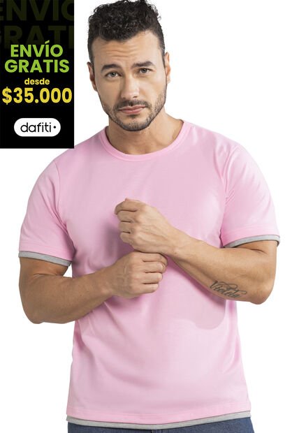 Camiseta Hombre Rosa Mp 389