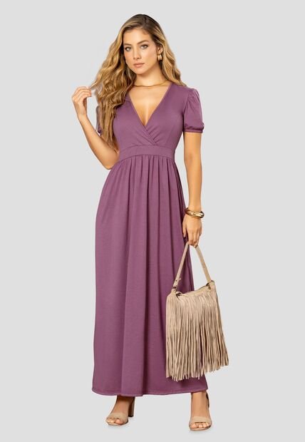 Vestido Largo Mujer Ciruela Mp 112522