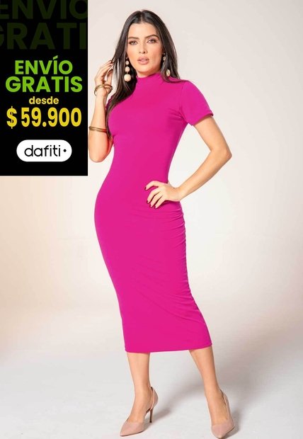 Vestido Largo Mujer Fucsia Mp 1834