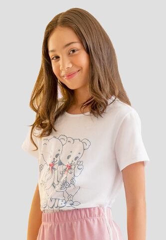 Camiseta Infantil Femenino Blanco Mp 112560 MP
