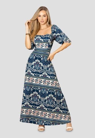 Vestido Largo Mujer Estampado Mp 112513 MP