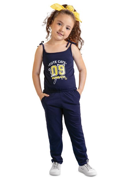 Enterizo Largo Infantil Femenino Azul Mp 9977
