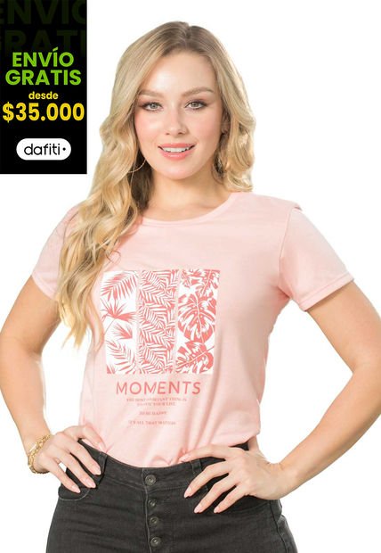 Camiseta Mujer Rosa Mp 138