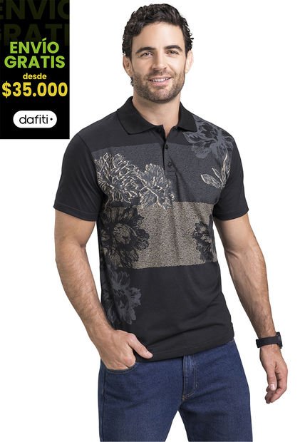 Polo Hombre Negro Mp 3775