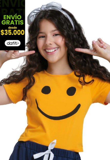 Camiseta Infantil Femenino Amarillo Mp 88957