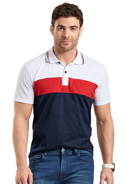 Polo Hombre Azul-Blanco Mp 78906