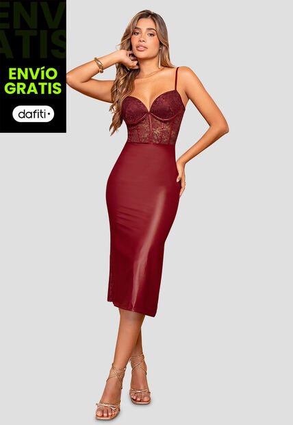 Vestido Largo Mujer Merlot Mp 112526