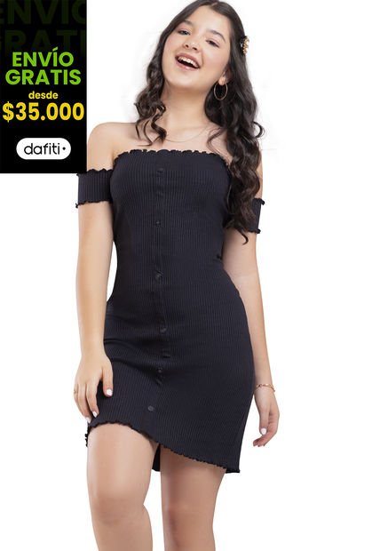 Vestido Infantil Femenino Negro Mp 3909