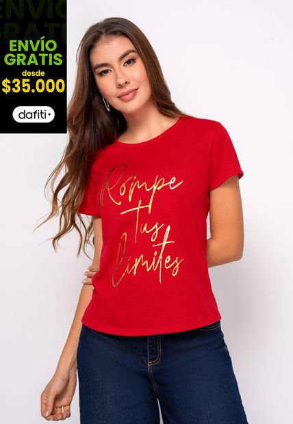Camiseta Mujer Rojo Mp 111094