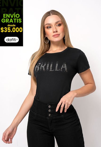 Camiseta Mujer Negro Mp 111095