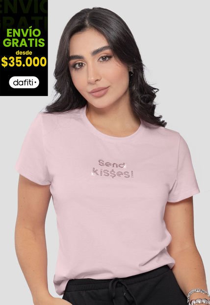Camiseta Mujer Rosa Mp 110787