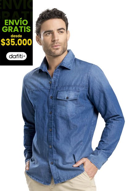 Camisa Masculino Azul Mp 6870
