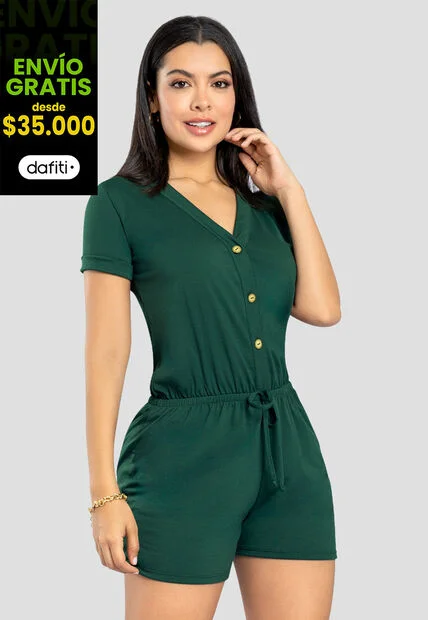 Enterizo Corto Mujer Verde Pino Mp 111079