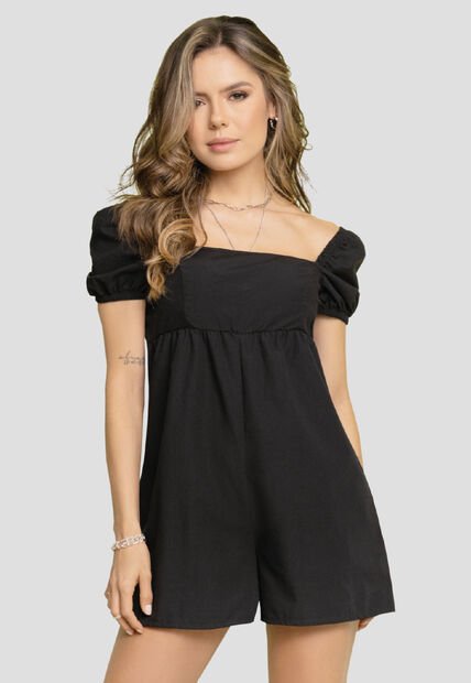 Enterizo Corto Mujer Negro Mp 2343