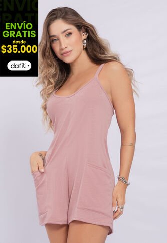 Enterizo Corto Mujer Rosa Polvo Mp 2256 MP