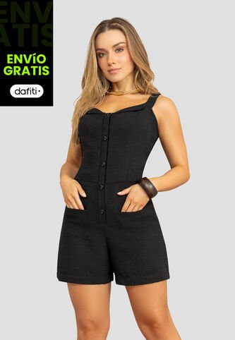 Enterizo Corto Mujer Negro Mp 112046 MP
