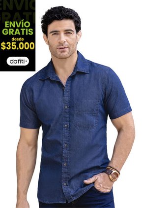 Camisa Hombre Azul Mp 07984