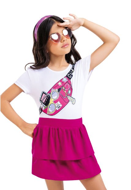 Falda Infantil Femenino Fucsia Mp 5709