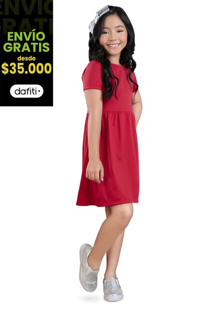 Vestido Paq X2 Infantil Rojo Mp 34557