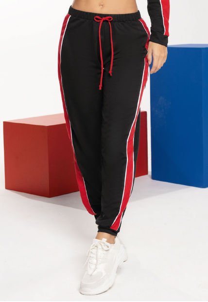 Pantalón Sudadera Mujer Negro Mp 100385