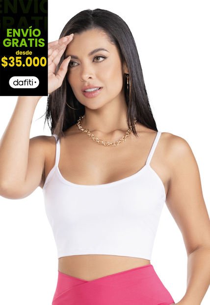 Crop Top Mujer Blanco Mp 100229