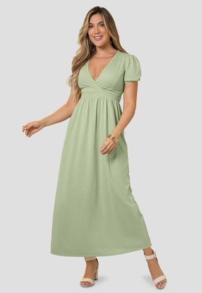 Vestido Largo Mujer Verde Matcha Mp 112522