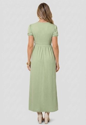 Vestido Largo Mujer Verde Matcha Mp 112522