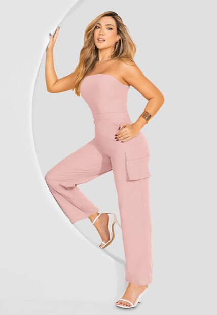 Enterizo Largo Mujer Rosa Polvo Mp 102617