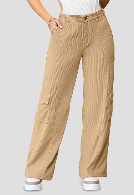 Pantalón Mujer Beige Mp 104198
