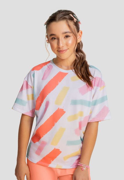 Camiseta Infantil Femenino Estampado Mp 106254
