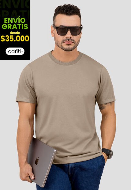 Camiseta Hombre Café Pardo Mp 110530