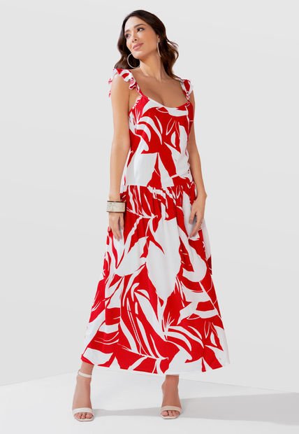 Vestido Largo Mujer Rojo Mp 104011