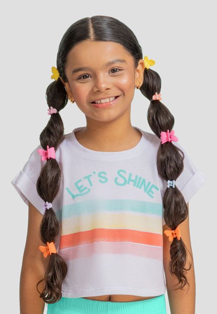 Camiseta Infantil Femenino Blanco Mp 106252