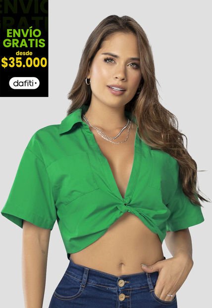 Camisa Mujer Verde Mp 9636