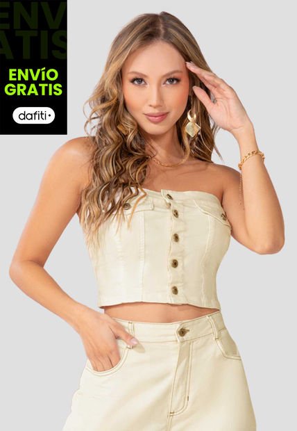 Crop Top Mujer Blanco Mp 100301