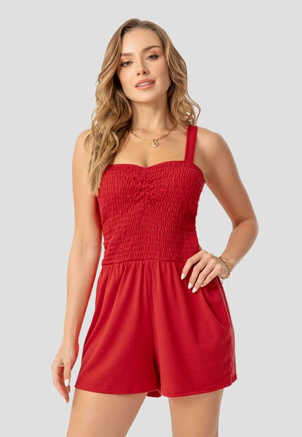 Enterizo Corto Mujer Rojo Mp 107539