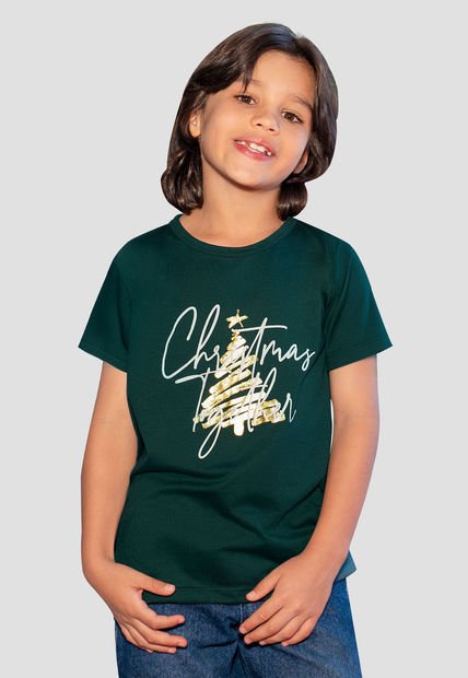 Camiseta Infantil Masculino Verde Botella Mp 104889