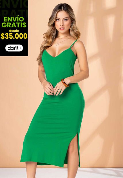 Vestido Largo Mujer Verde Antioquia Mp 5164