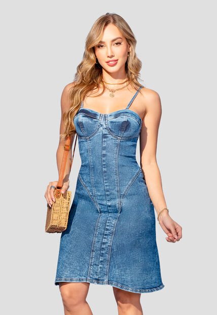 Vestido Mujer Azul Mp 106905