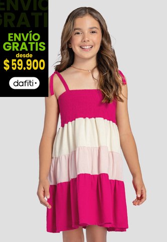 Vestido Infantil Femenino Magenta Vivo Mp 103717 MP